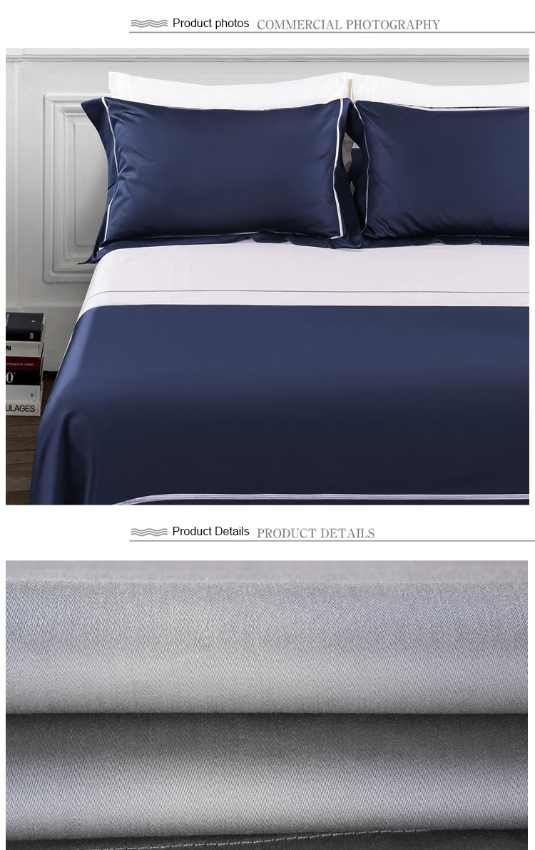 Customized Hotel Navy Blue Bedding Sets