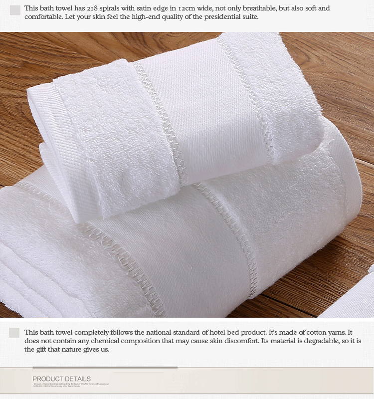 Pure Cotton Extra Large White Bathroom Towels