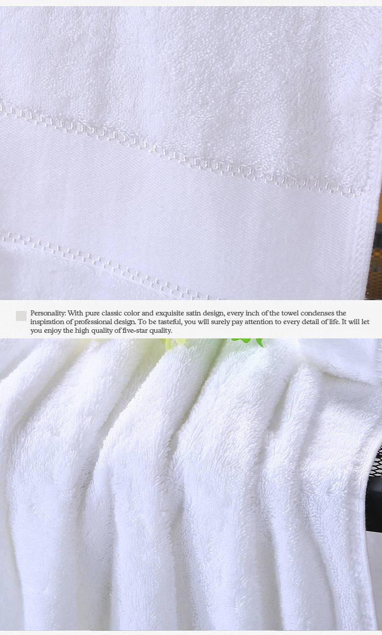 Pure Cotton Adult White Bath Towels