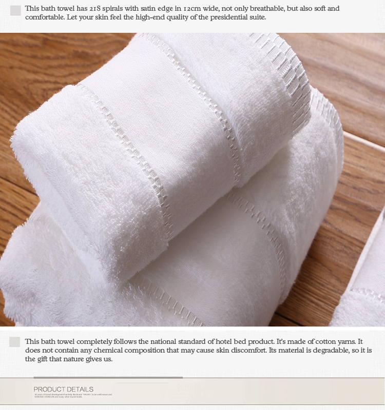 Custom Pure Cotton White Beach Towel