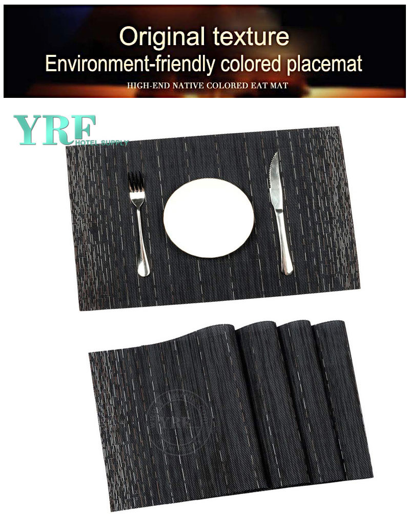 Washable Black line Table Mats Rectangular