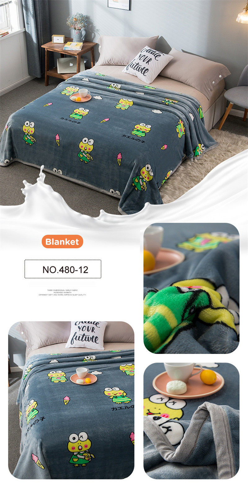 Lightweight Polyester Blanket Cartoon Painting