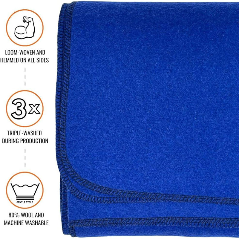 Blue -35°C 20% Wool Cold - resistant Blanket