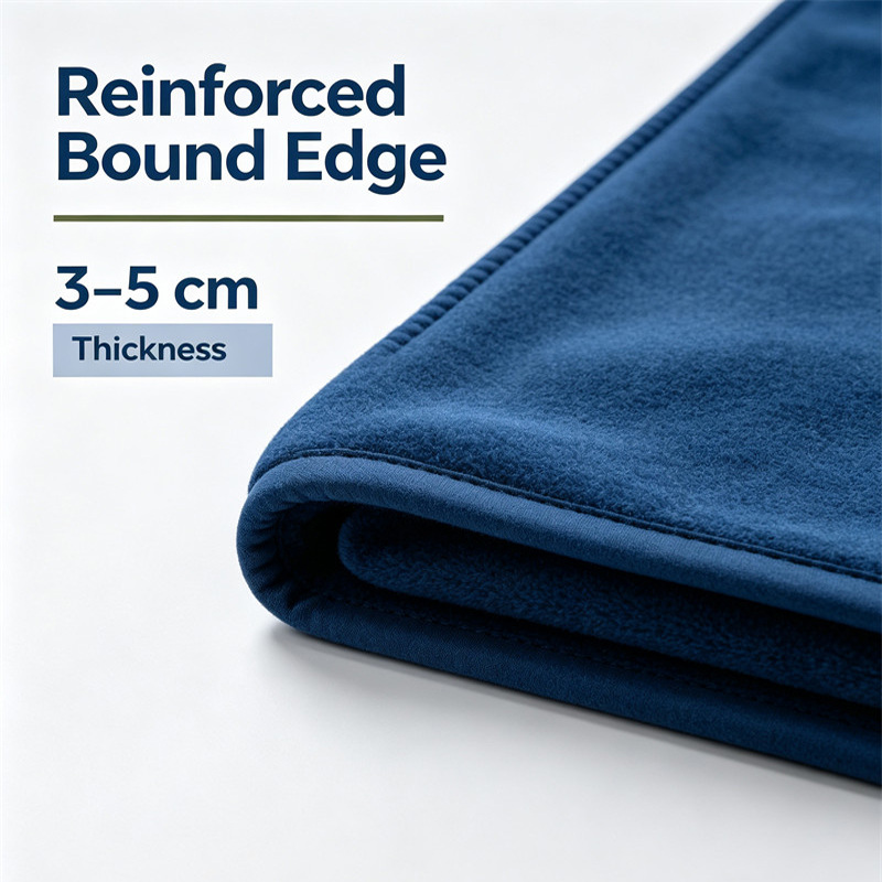 Product view of the solid-color Raschel relief blanket prepared for B2B specification review