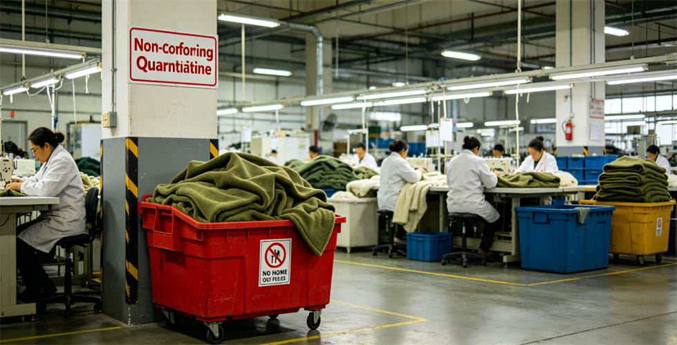 Blanket nonconforming goods quarantine area for defect classification and corrective inspection control Blanket nonconforming goods quarantine area for defect classification and corrective inspection control
