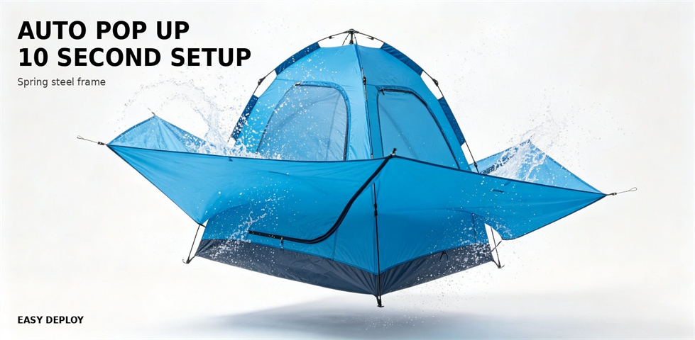 Portable shower tent opening through a rapid pop-up setup for procurement review and emergency camp allocation