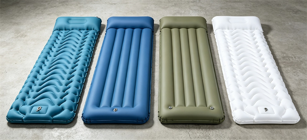 Emergency inflatable mattress field use image for initial sourcing for disaster camp allocation and humanitarian relief distribution