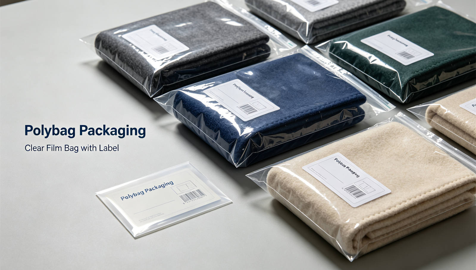 Emergency blanket packing presentation showing solid color navy blue for institutional procurement review
