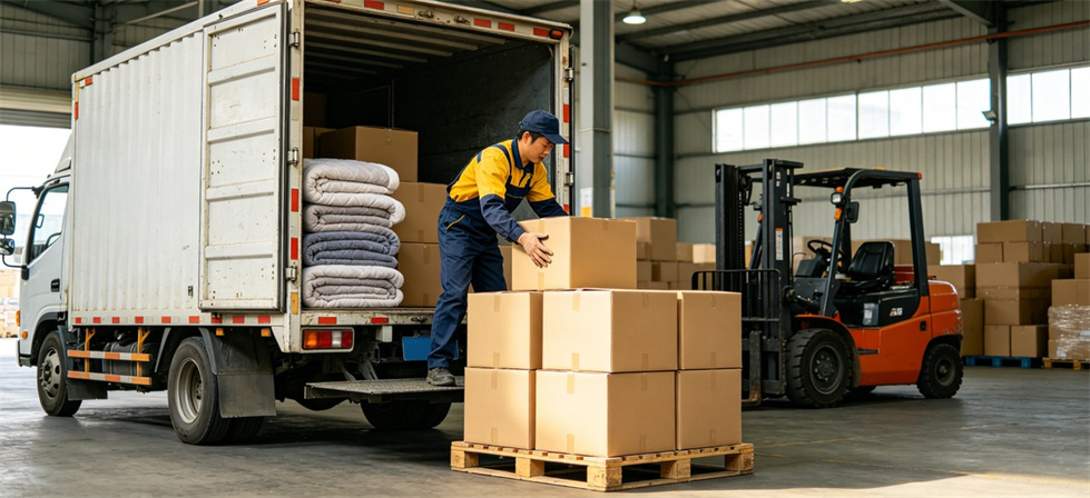 Community shelter blankets loading truck for institutional blanket procurement, inspection and supply planning Community shelter blankets loading truck for institutional blanket procurement, inspection and supply planning