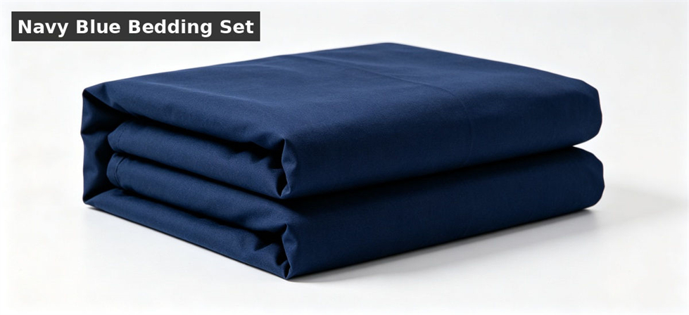 Navy blue bedding set white bg for institutional procurement, inspection and supply planning Navy blue bedding set white bg for institutional procurement, inspection and supply planning