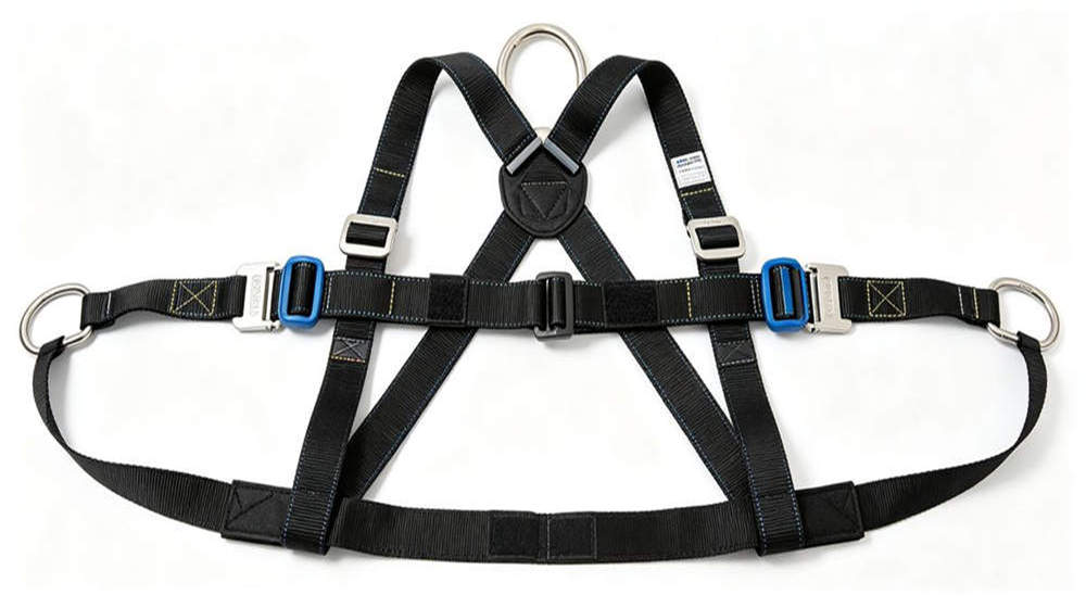 Full body safety harness with dorsal D-ring for power construction and tower work