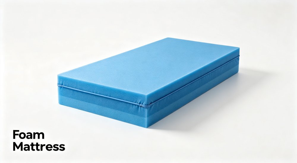 Blue thin foam mattress product photo