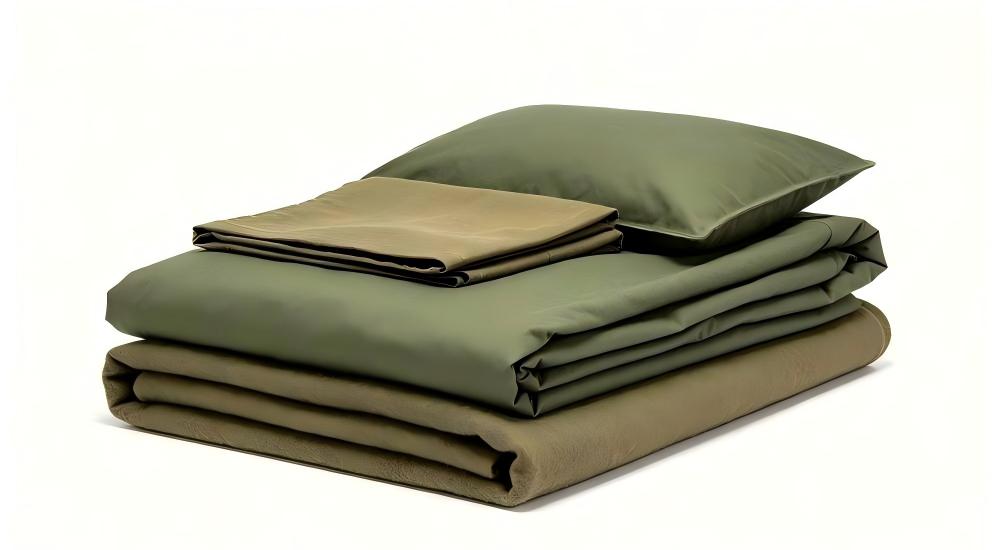 Field duty bedding set in military green for training camp and long stays Field duty bedding set in military green for training camp and long stays
