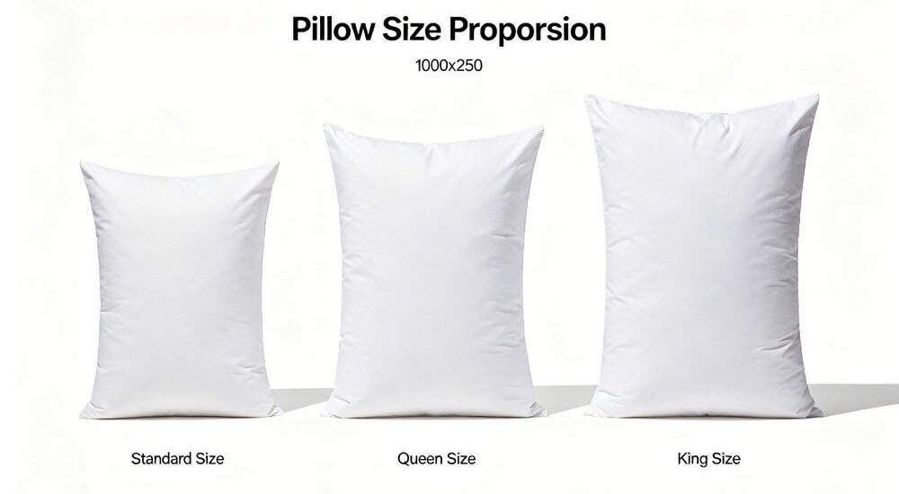 Pillow size comparison showing standard and institutional pillow dimensions