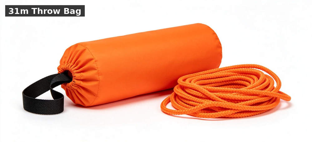 Throw bag orange 31m white background for institutional procurement, inspection and supply planning