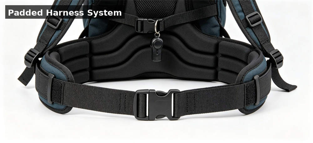 Backpack harness system detail for institutional procurement, inspection and supply planning