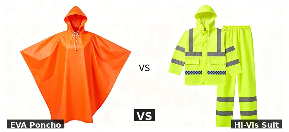 Vs eva poncho vs hivis suit for institutional procurement, inspection and supply planning