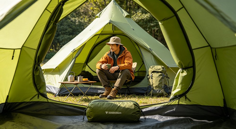 Professional emergency relief tent photographed in field deployment showing sturdy construction waterproof fabric and steel frame design suitable for disaster response and humanitarian aid operations