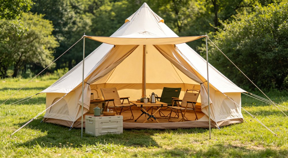 Field deployed emergency shelter showing robust frame construction waterproof material and practical design features meeting international standards for disaster response and refugee accommodation