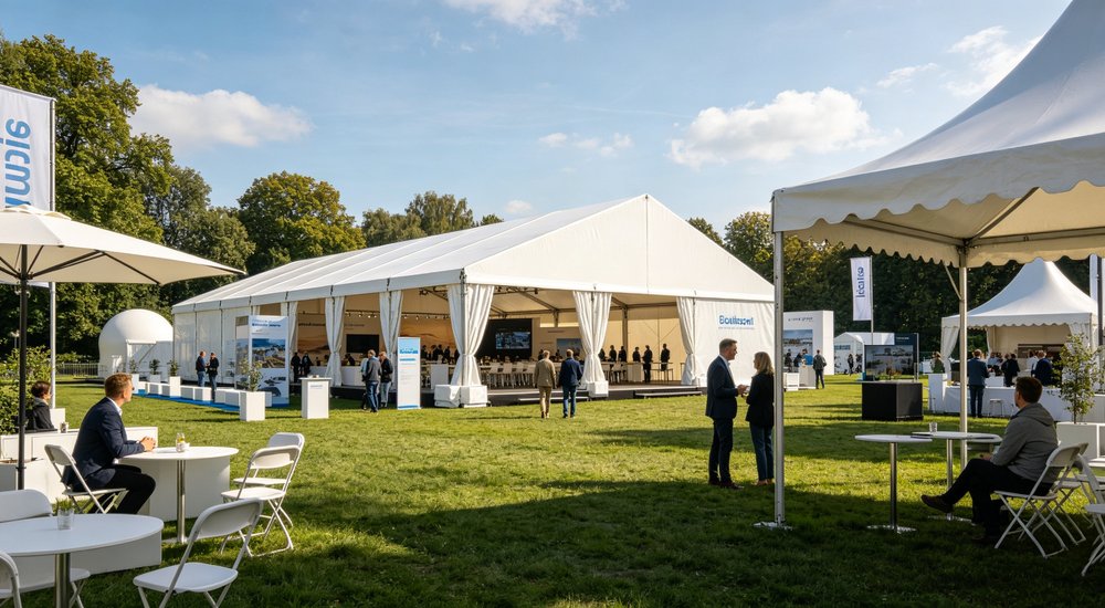 Emergency response tent captured during active deployment showing professional grade construction wind resistant frame and waterproof covering designed for long term use in challenging field conditions