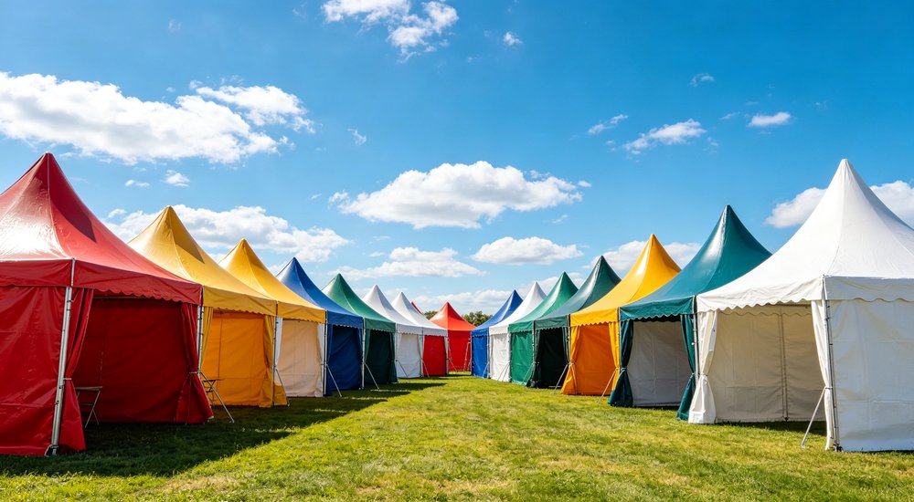Professional emergency relief tent photographed in field deployment showing sturdy construction waterproof fabric and steel frame design suitable for disaster response and humanitarian aid operations