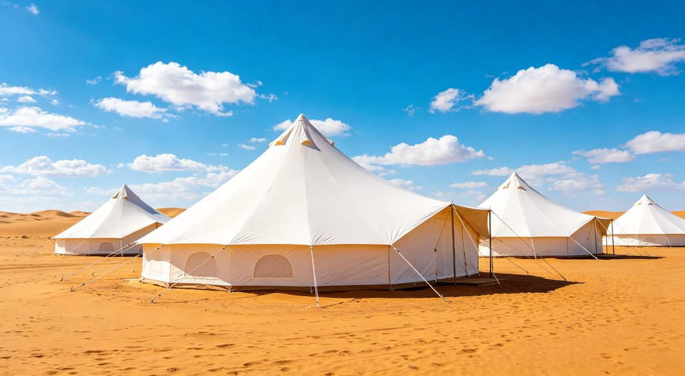 Emergency response tent captured during active deployment showing professional grade construction wind resistant frame and waterproof covering designed for long term use in challenging field conditions