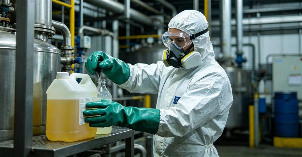 Chemical plant work gloves chemical resistant industrial hand safety gloves wholesale bulk supplier China