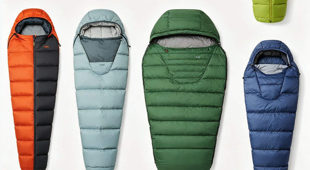 Closeup detail of temperature rating label on sleeping bag product tag showing EN 13537 certification thermal performance specifications and comfort limit temperature markings