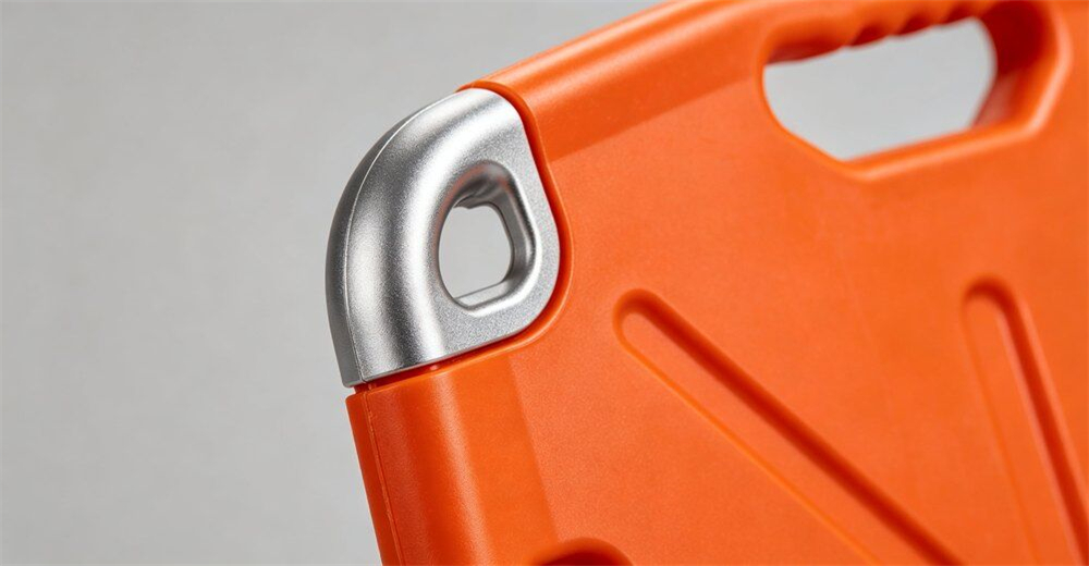 Split design stainless steel scoop stretcher demonstrating how it slides under patient without lifting them for wholesale bulk water rescue equipment supply