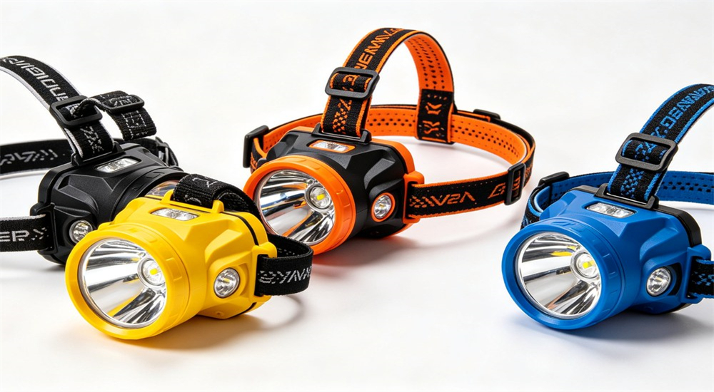 Multiple LED headlamps in black yellow orange blue adjustable multi-mode for workers Multiple LED headlamps in black yellow orange blue adjustable multi-mode for workers