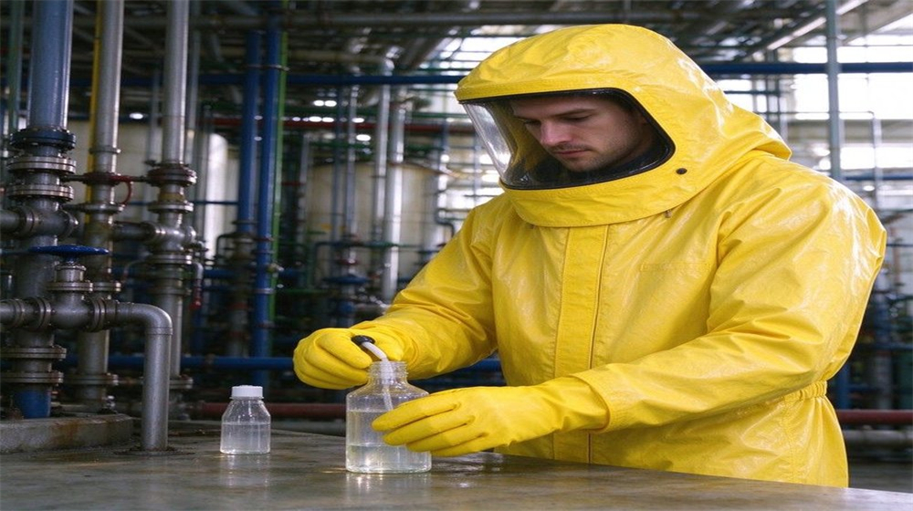 pharmaceutical laboratory chemical protective suit professional grade certified standard high quality durable reliable industrial safety equipment for bulk wholesale supply from China factory direct